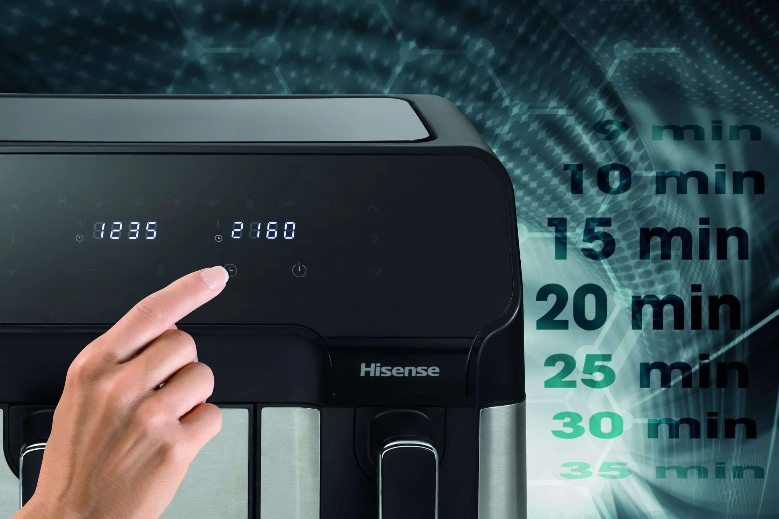 HISENSE HAF2900D kétkosaras forrólevegős sütő, 8,3 l, 1700 W, fekete – 6. kép