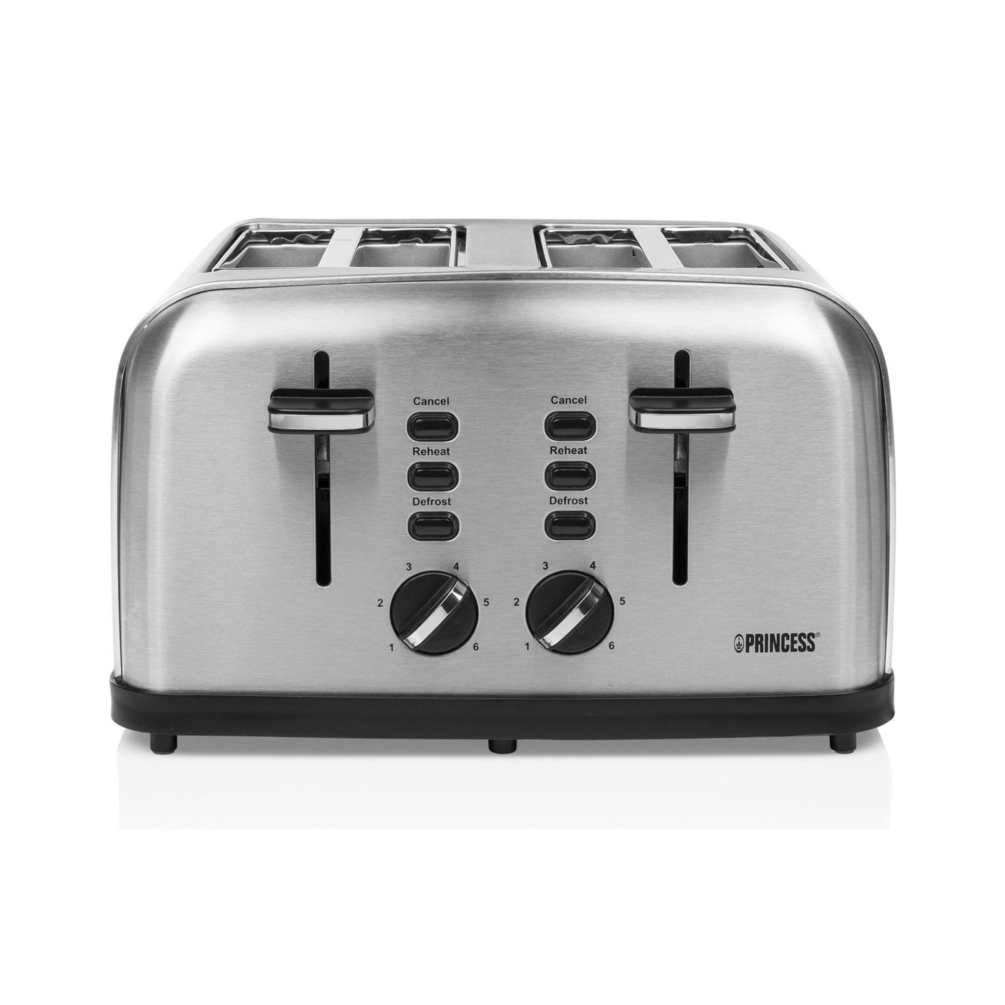 PRINCESS 0114235501001 Steel Style 2 négyszeletes kenyérpirító, 1750 W, ezüst – 5. kép