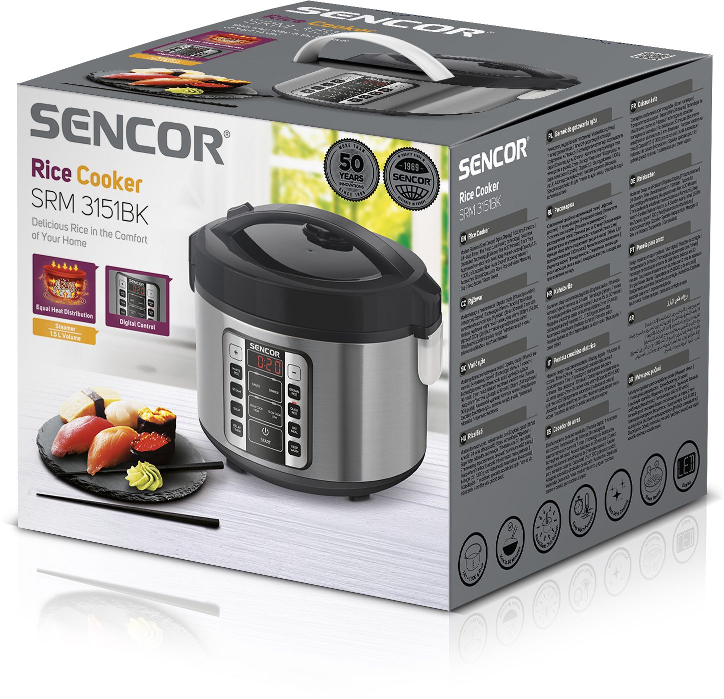 SENCOR SRM 3151BK többfunkciós rizsfőző, 1,5 literes – 11. kép