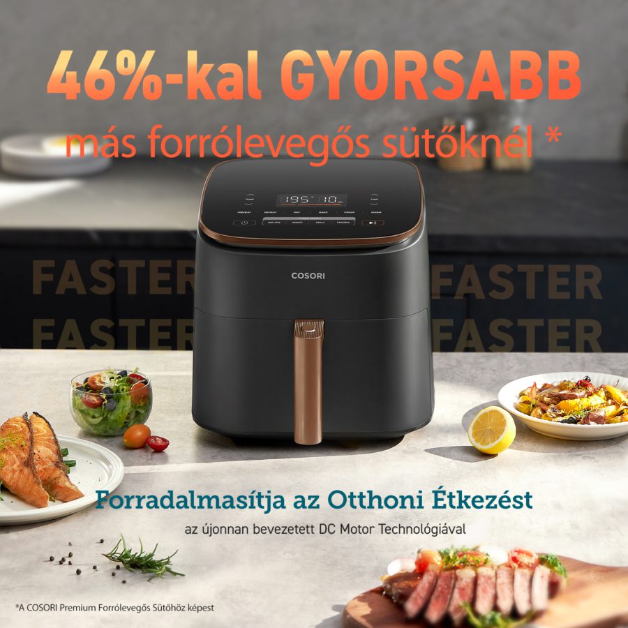 COSORI CAF-DC602-KEUR Turbo Blaze 6 literes air fryer, 1725 W, fekete – 5. kép