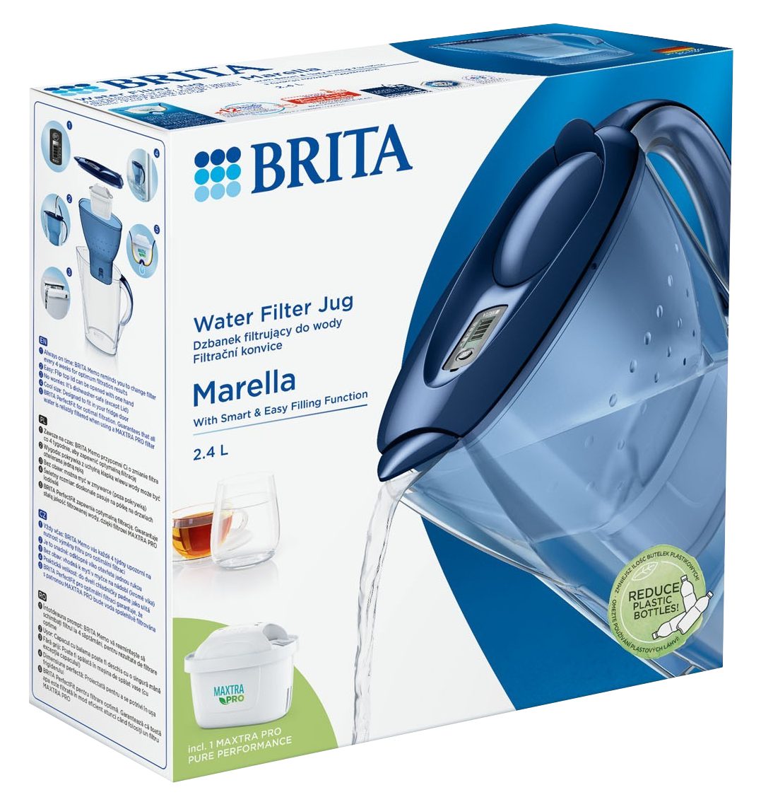 BRITA Marella Cool vízszűrő kancsó Maxtra PRO patronnal, 2,4 l, kék (BR1052799) – 4. kép