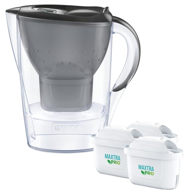 BRITA Marella Cool BR1052796 vízszűrő kancsó, 2,4 l, 3 Maxtra PRO patronnal, szürke