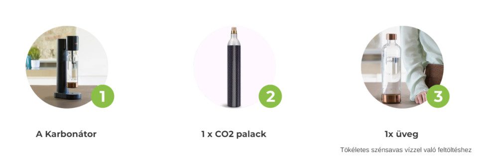 LAICA HI8200L szódagép CO2-patronnal és 1 literes palackkal, antracit – 5. kép