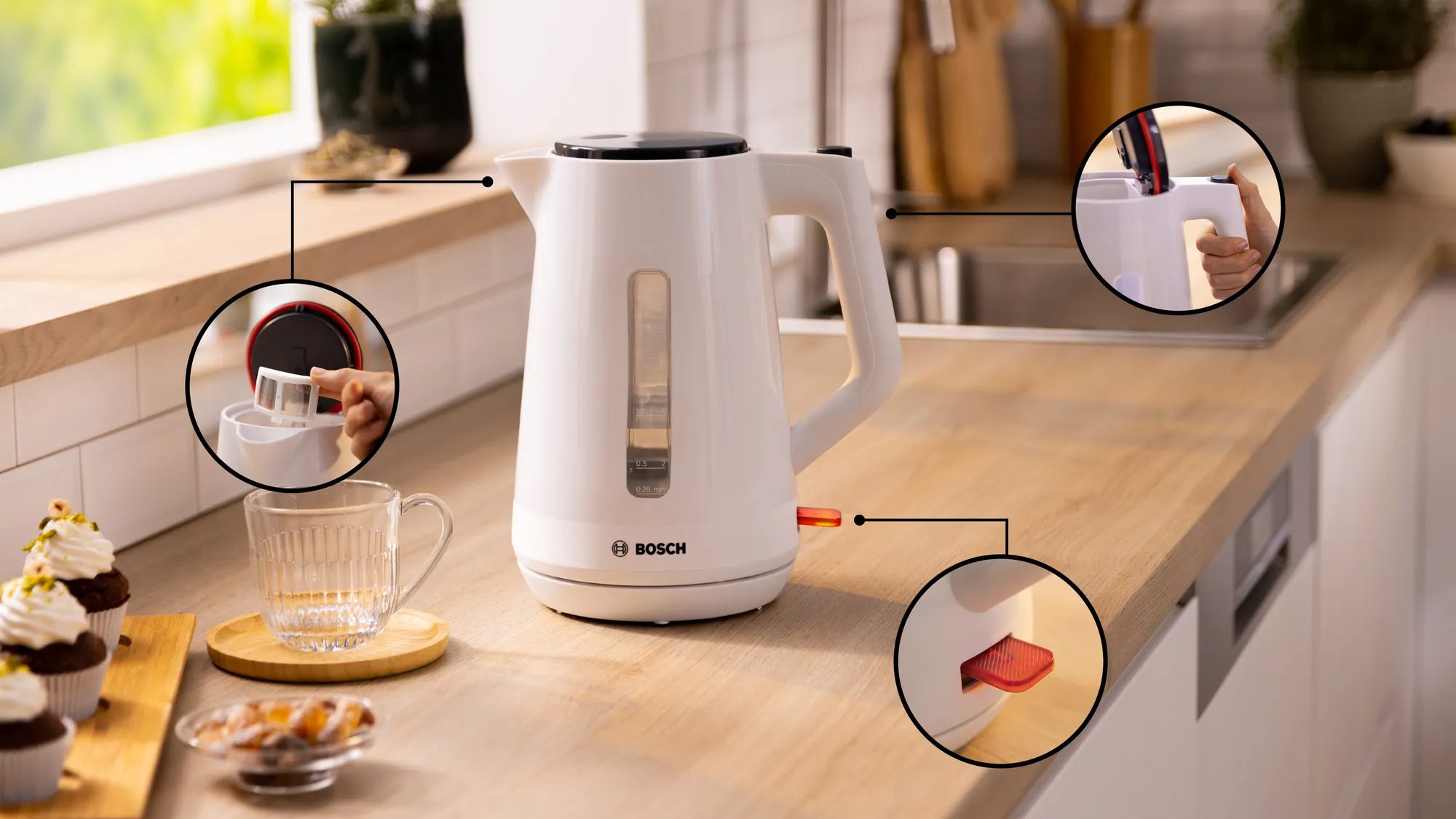BOSCH TWK1M121 MyMoment vízforraló, 2400 W, 1,7 l, fehér – 2. kép