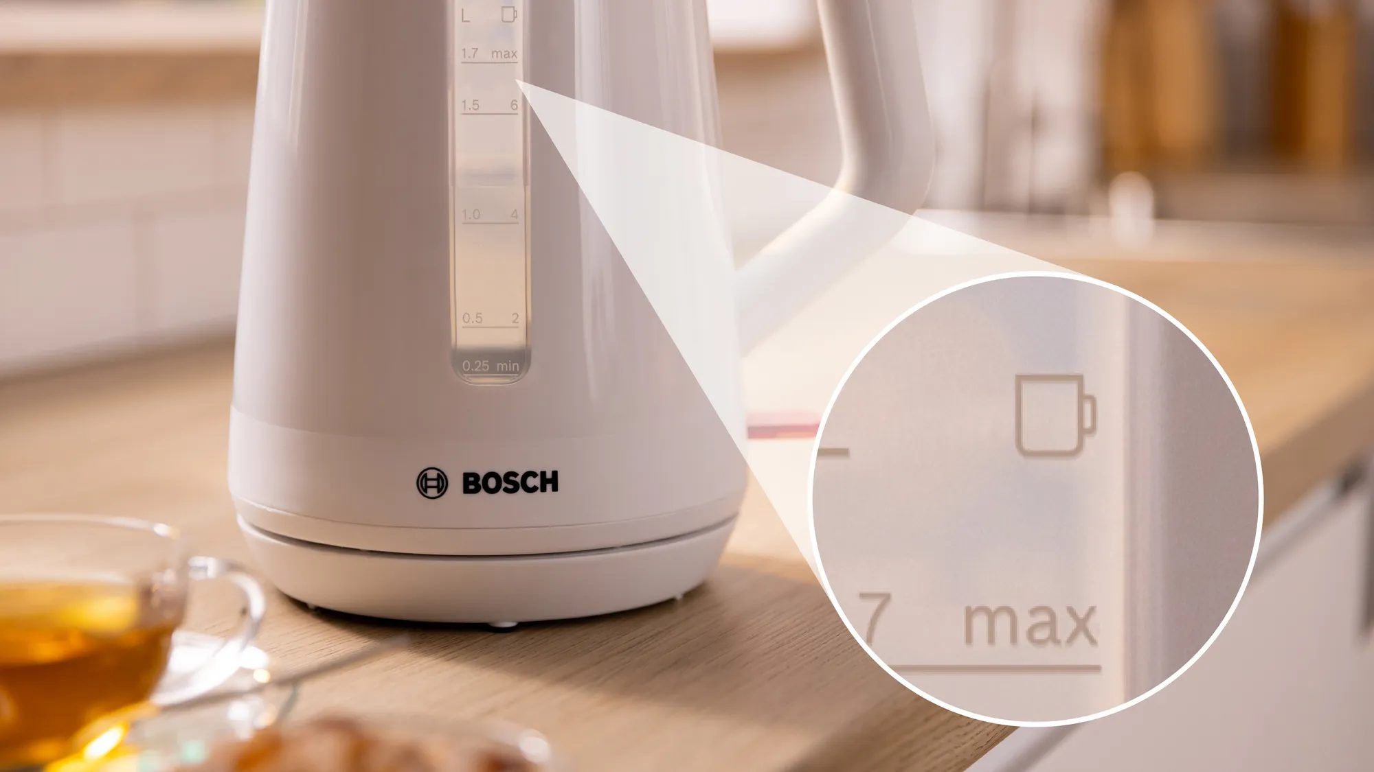 BOSCH TWK1M121 MyMoment vízforraló, 2400 W, 1,7 l, fehér – 4. kép