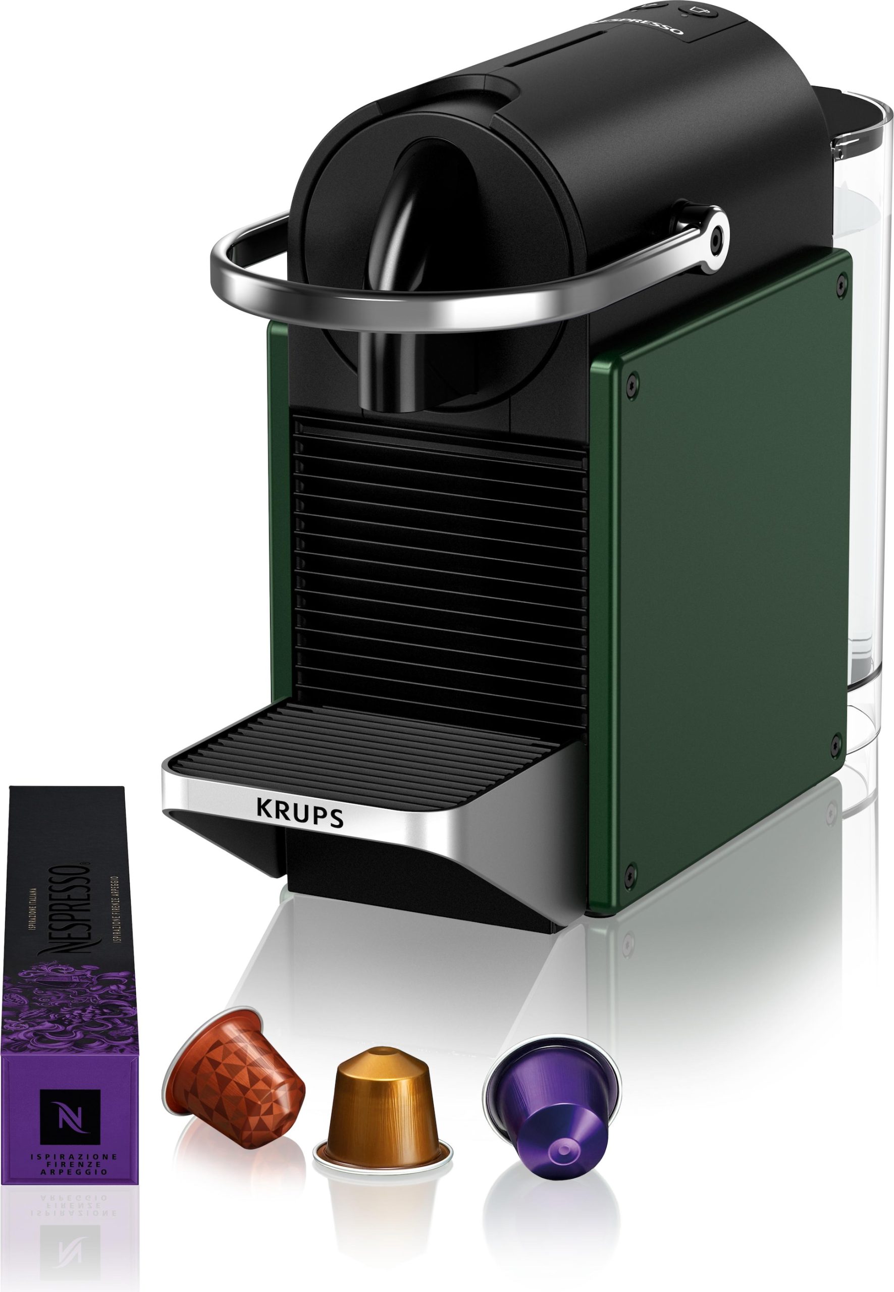 KRUPS XN306310 Nespresso Pixie Redesign kapszulás kávéfőző fekete-zöld kivitelben – 2. kép