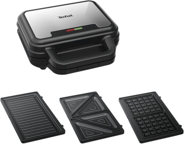 TEFAL SW383D10 UltraCompact 3 az 1-ben szendvics-, gofri- és paninisütő