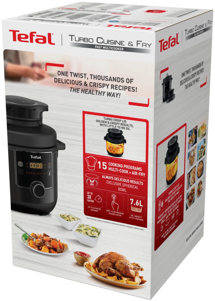 TEFAL CY778830 Turbo Cuisine & Fry multifunkciós elektromos gyorsfőző kukta – 5. kép