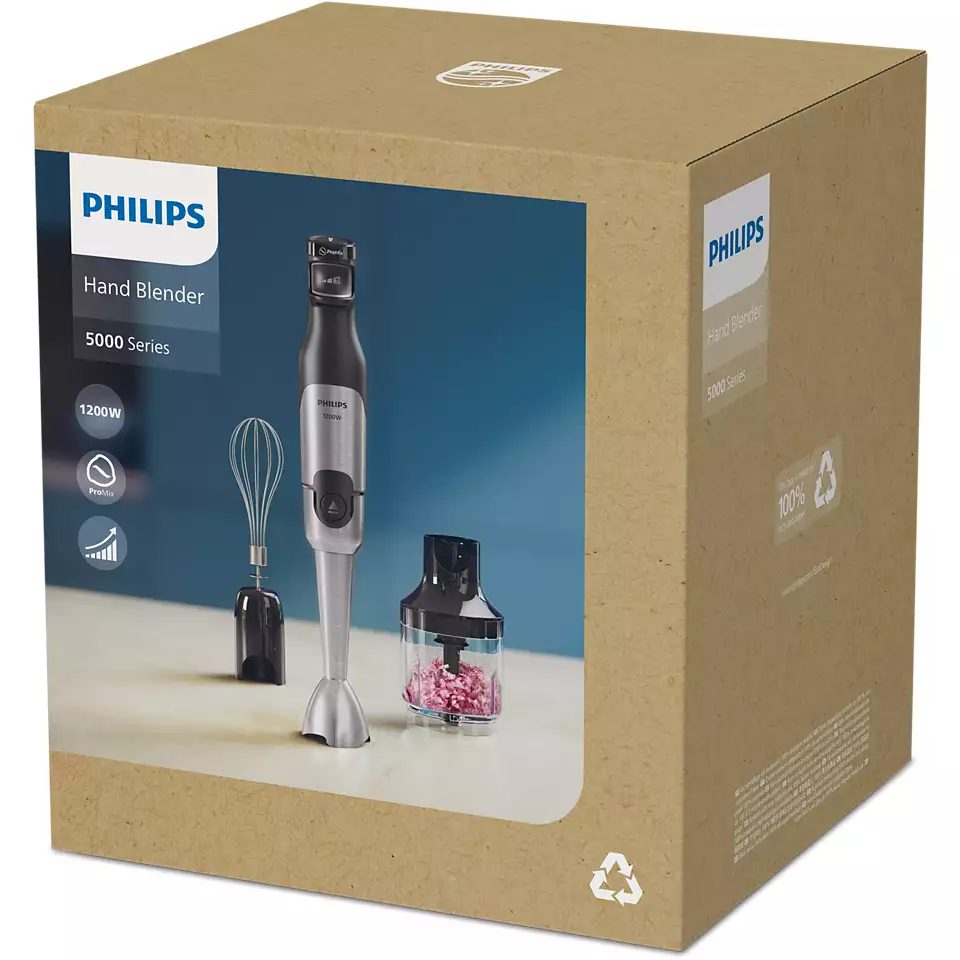 PHILIPS HR2683/00 1200 W-os fekete rúdmixer aprítóval és habverővel – 6. kép