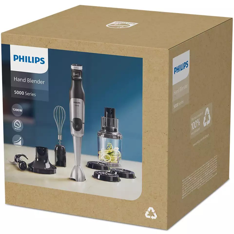 PHILIPS 5000 HR2684/00 1200 W-os rúdmixer spirálvágóval és XL aprítóval, fekete – 7. kép