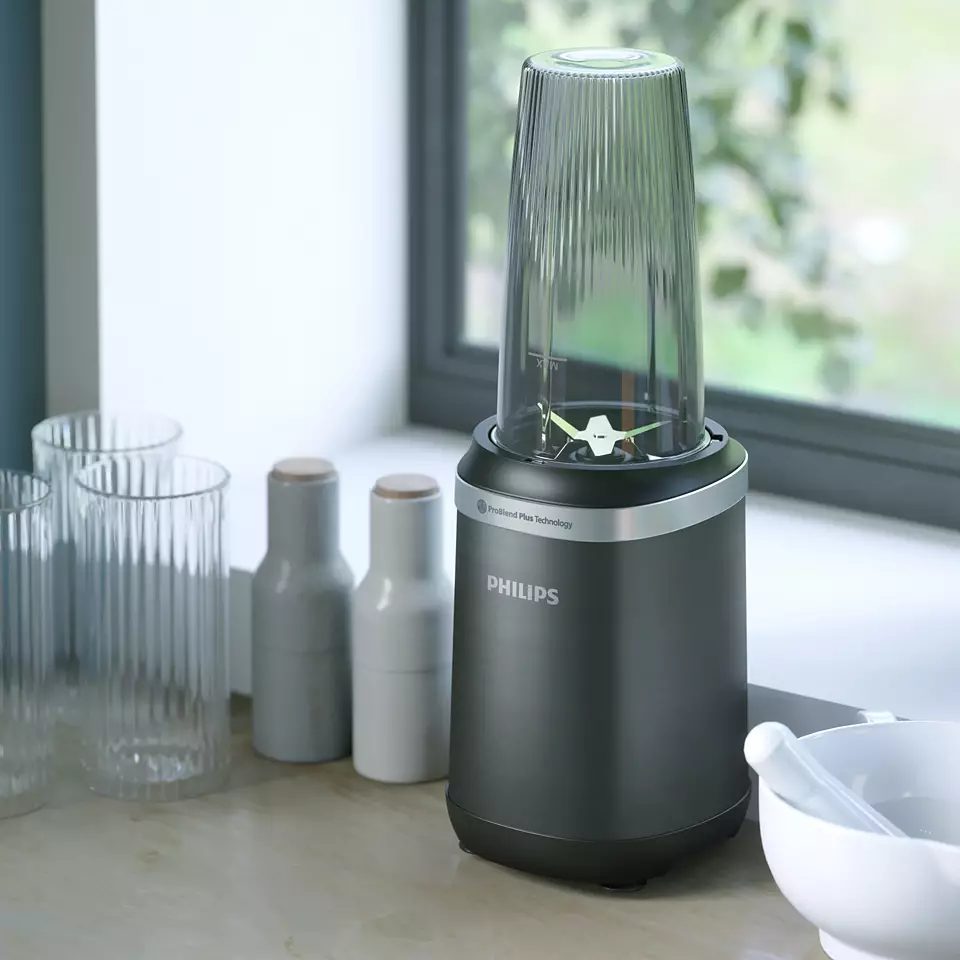 PHILIPS 5000 HR2766/00 1000 W-os miniturmix őrlőcsészével, fekete – 3. kép