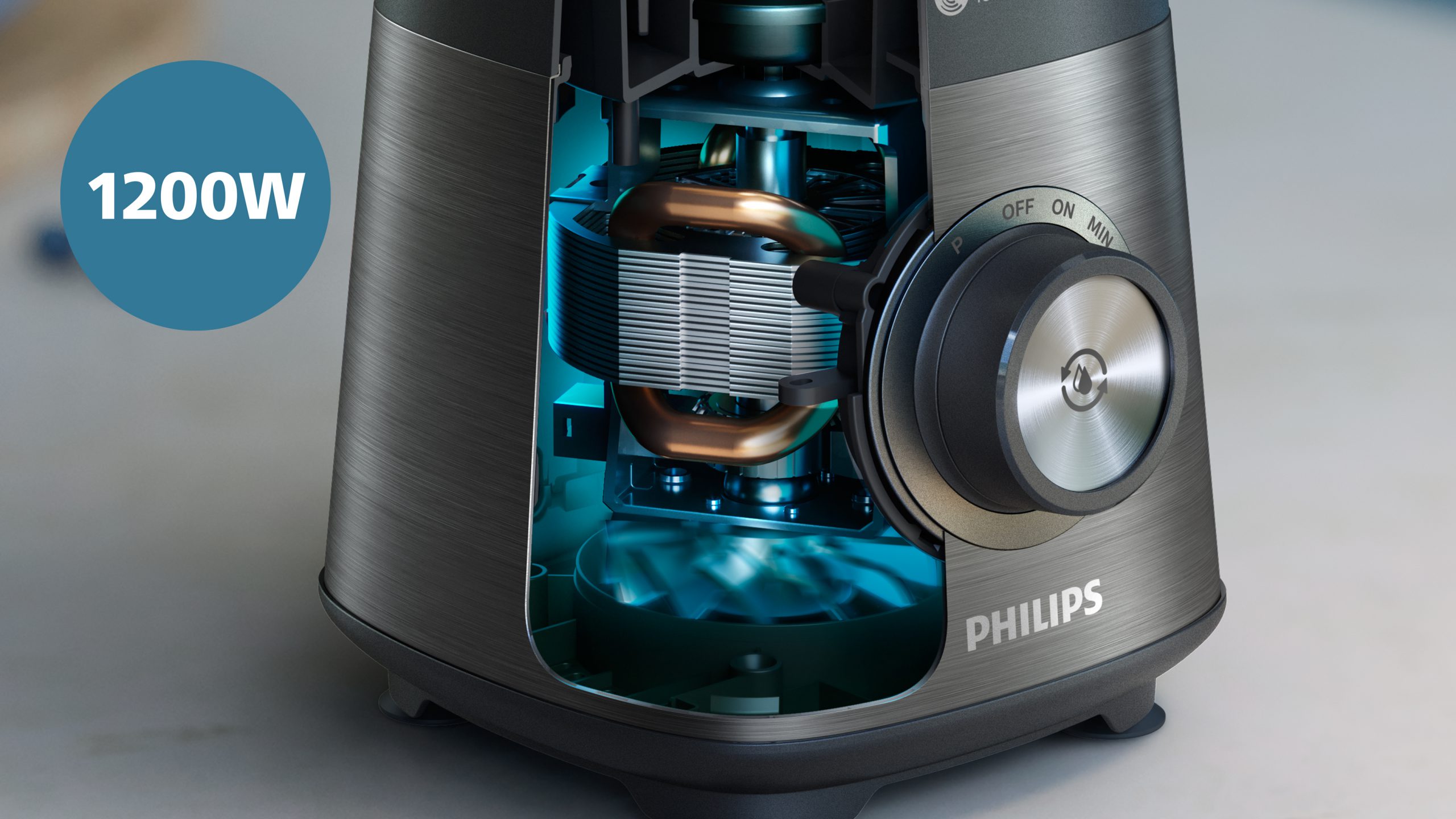 PHILIPS 5000 HR3040/00 1200 W-os fekete turmixgép 2 literes üvegpohárral – 2. kép