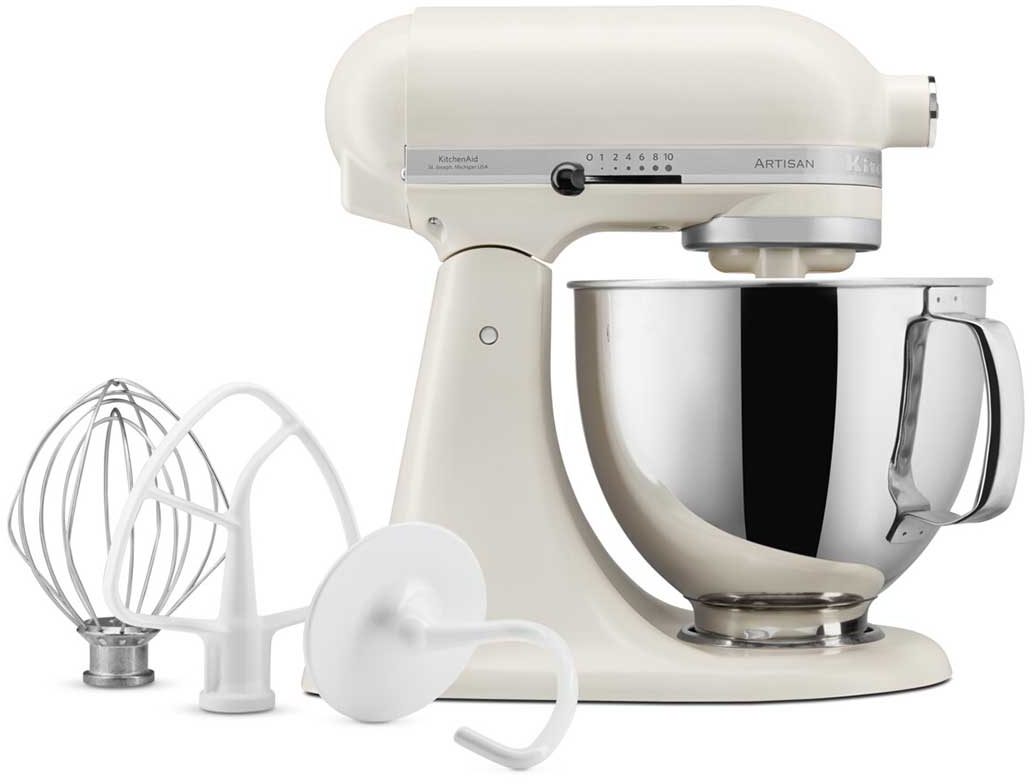 KITCHENAID 5KSM125EPL Artisan robotgép 4,8 literes rozsdamentes tállal, porcelánfehér – 2. kép