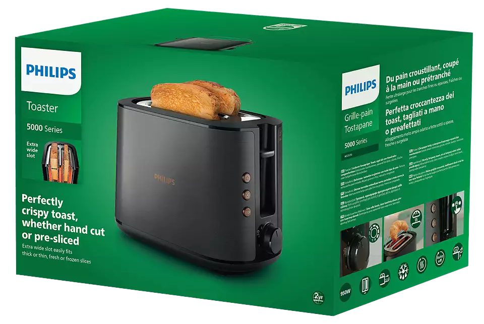 PHILIPS HD2650/30 Viva Collection 950 W-os, kétrekeszes kenyérpirító – 5. kép