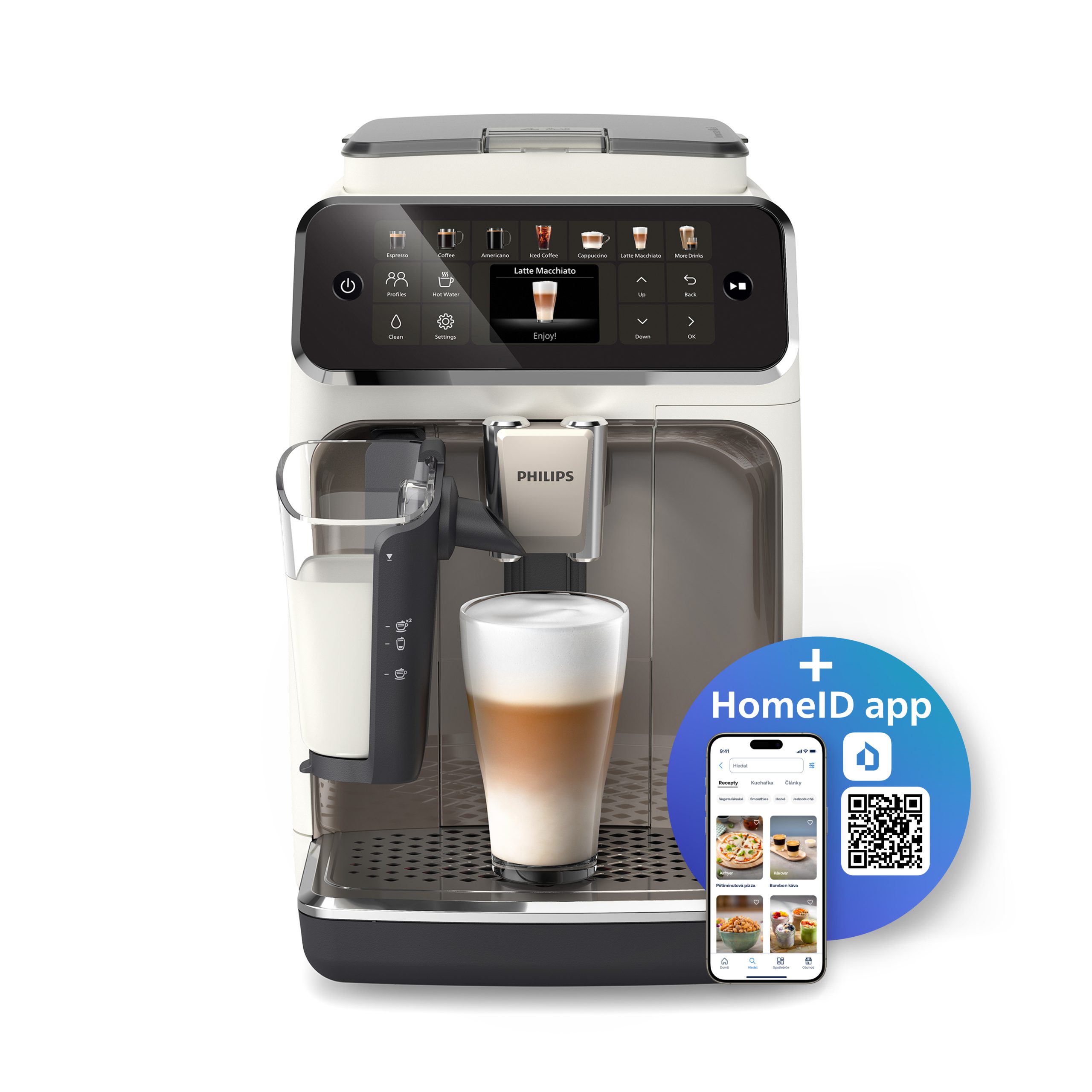 PHILIPS EP4443/70 4400 LatteGo automata kávégép 12 recepttel, fehér-ezüst kivitelben – 6. kép
