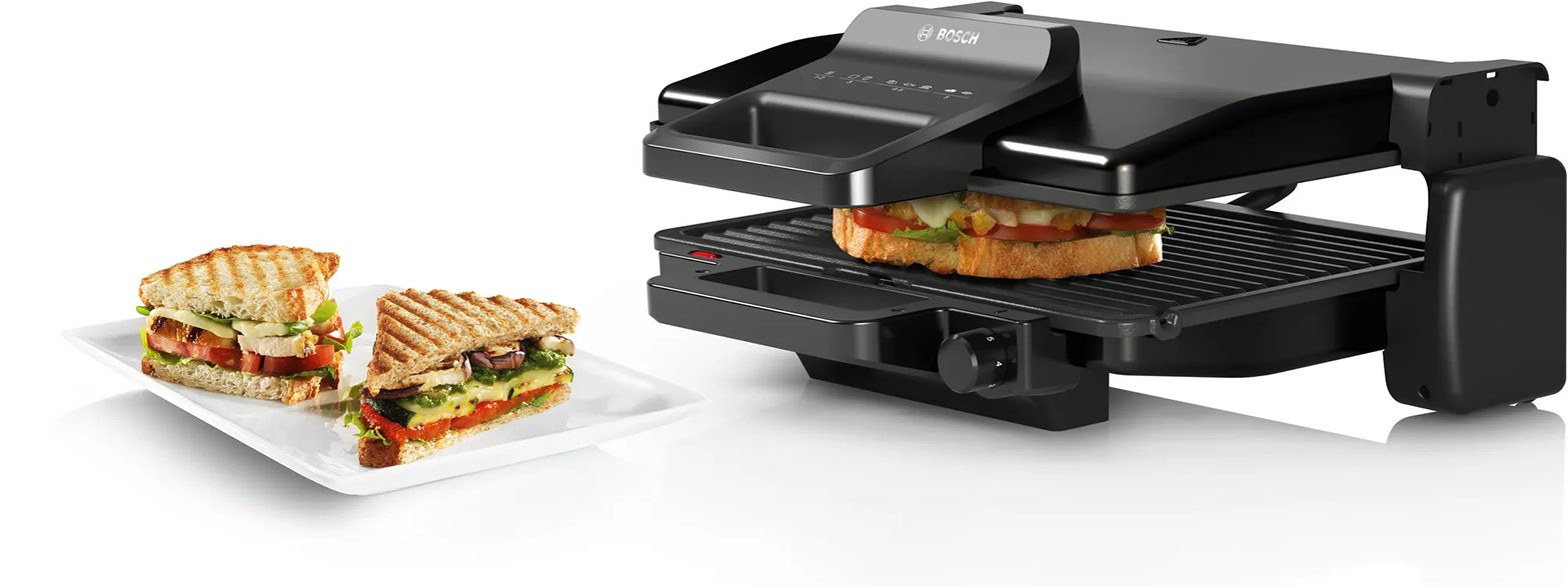 BOSCH TCG3323 3 az 1-ben kontaktgrill kerámiabevonatos lapokkal, 2000 W, fekete – 5. kép