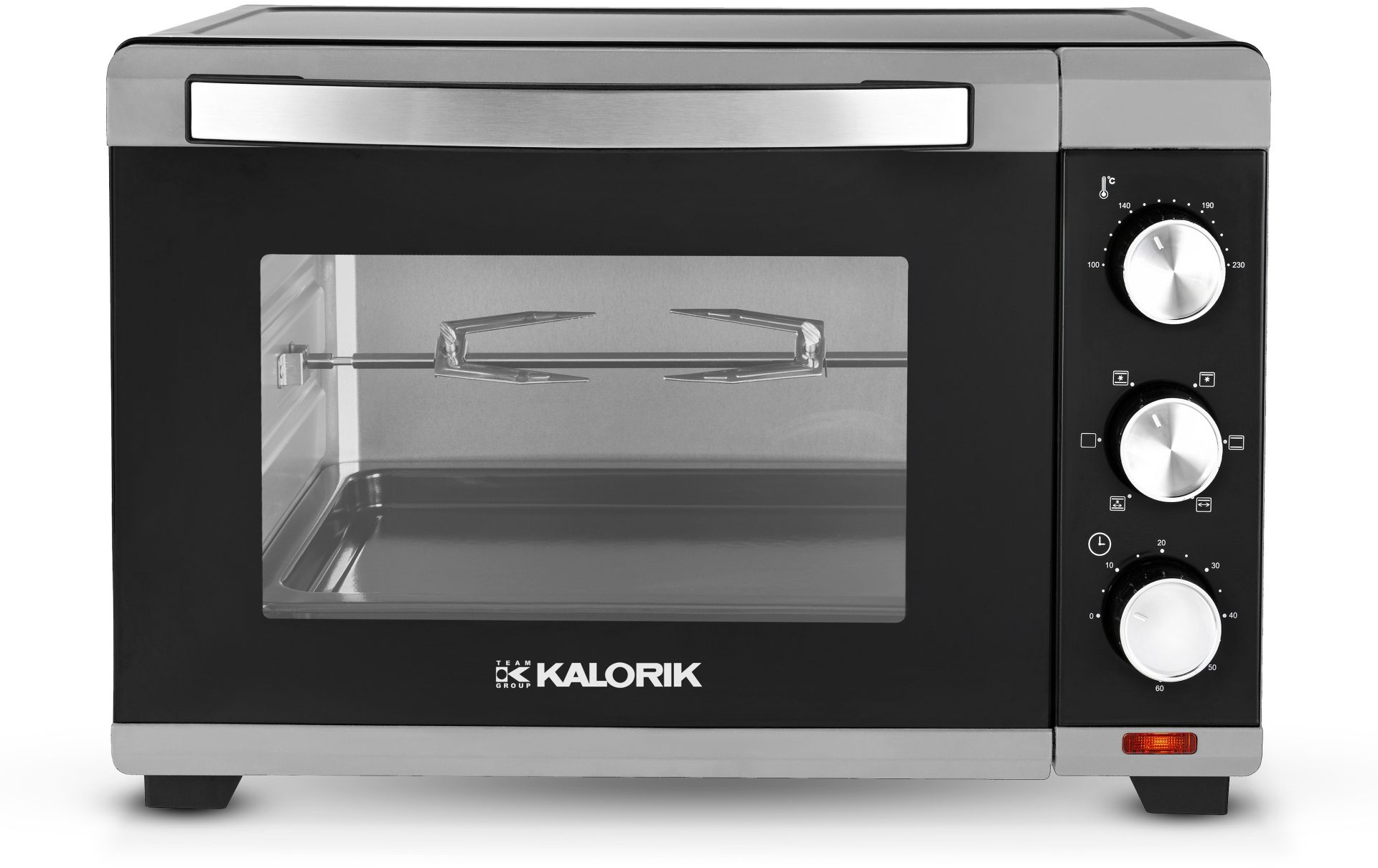 KALORIK OT2012CRSR 25 literes légkeveréses mini sütő forgónyárssal, fekete – 2. kép