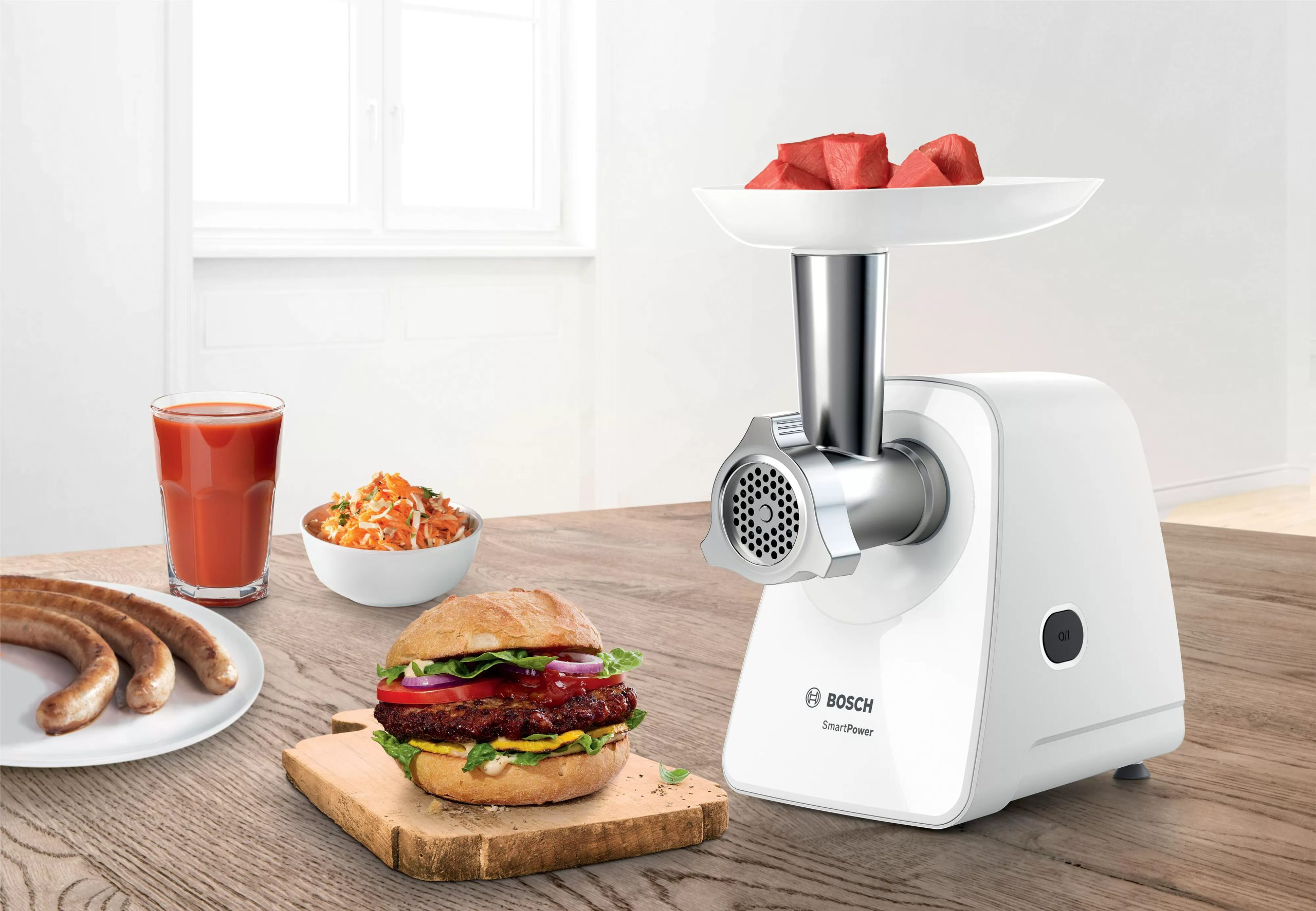 BOSCH MFW2520W húsdaráló 1500 W-os teljesítménnyel, kolbász- és kebbekészítővel – 10. kép