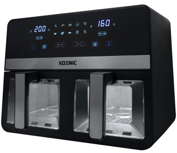 KOENIC KAF 924224 B forrólevegős sütő két önálló zónával, 9 l