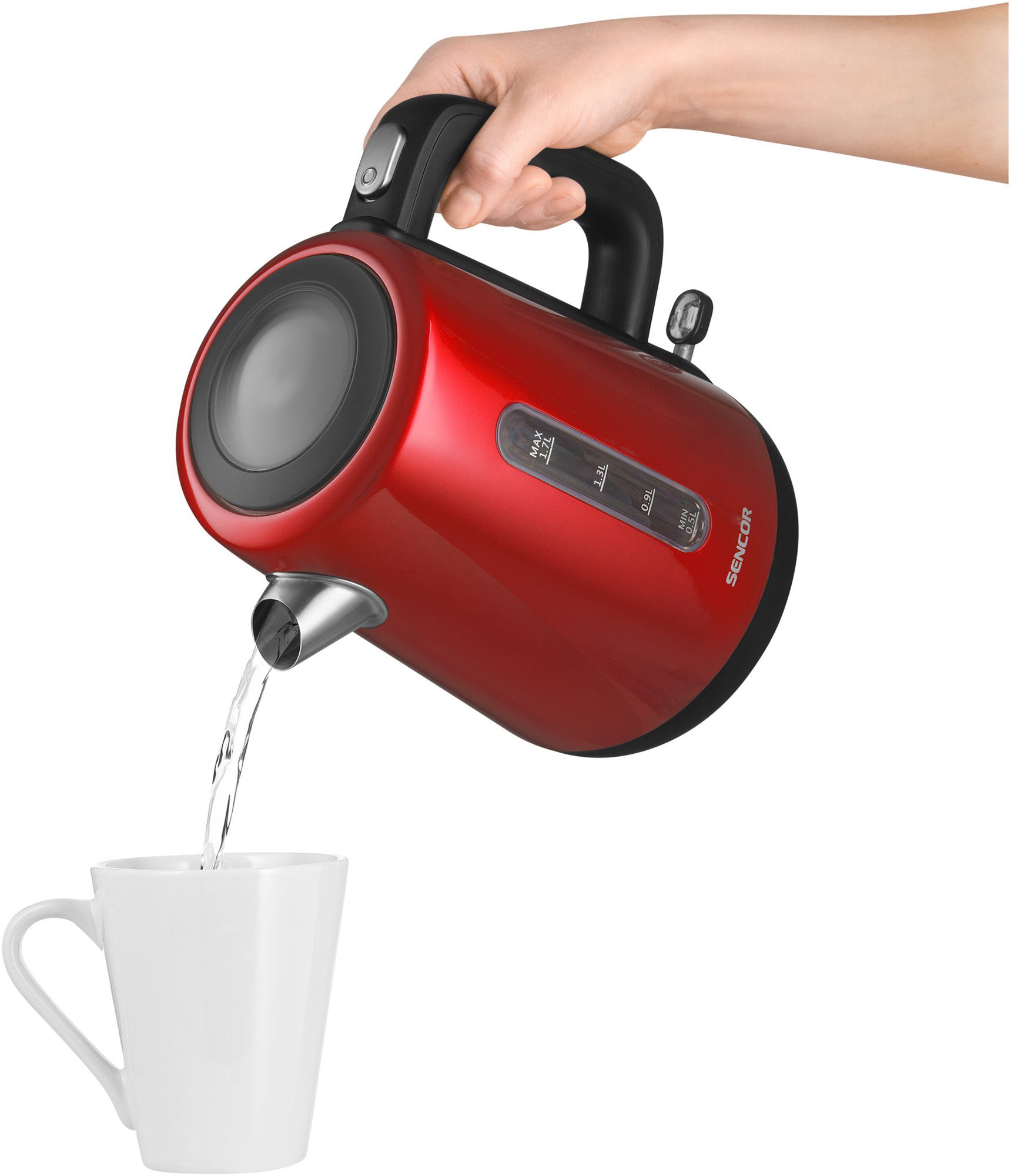 SENCOR SWK 1751RD piros rozsdamentes acél vízforraló, 1,7 l – 4. kép
