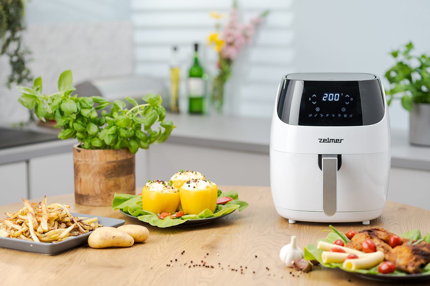 ZELMER ZAF5501W 5 literes forrólevegős sütő digitális érintőpanellel – 9. kép