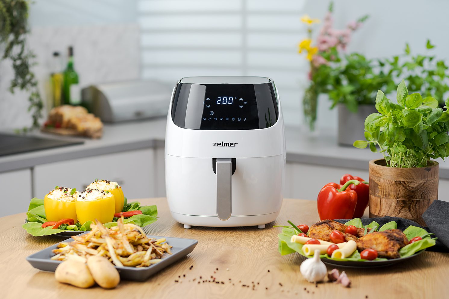 ZELMER ZAF5501W 5 literes forrólevegős sütő digitális érintőpanellel – 10. kép