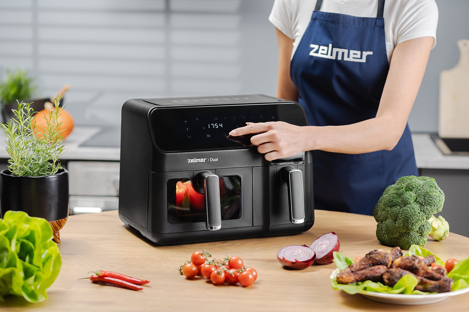 ZELMER ZAF9000 kétkosaras forrólevegős sütő, 9 l, 2700 W – 8. kép