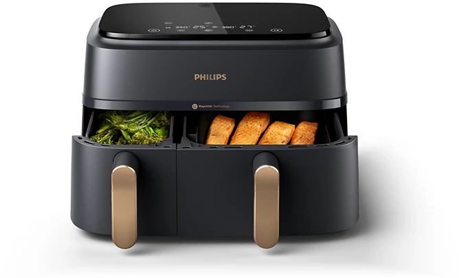 PHILIPS NA352/00 3000 Series 9 literes, dupla kosaras forrólevegős sütő – 6. kép