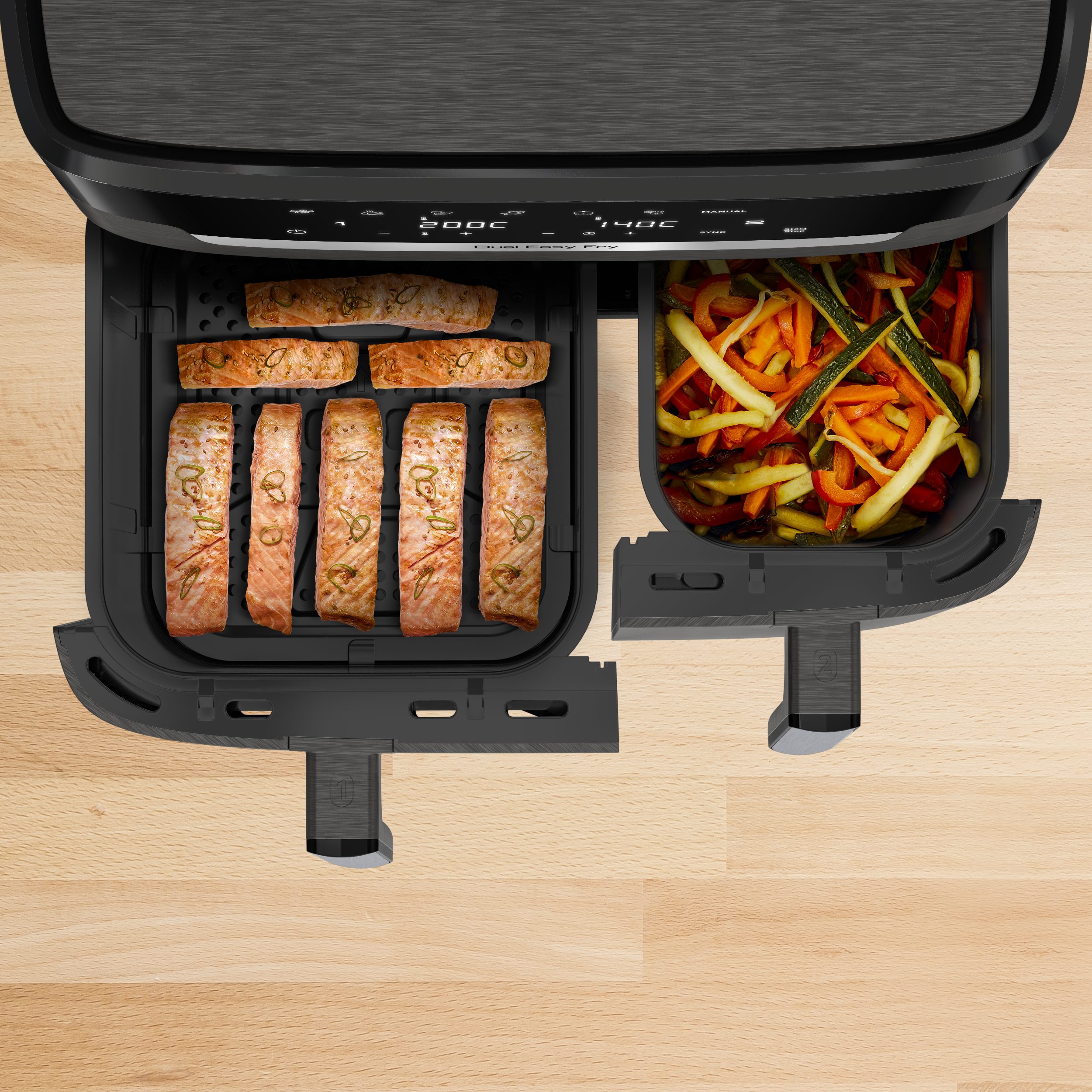 TEFAL EY942HE0 XXL Dual Easy Fry 11 literes, kétkosaras forrólevegős fritőz – 4. kép