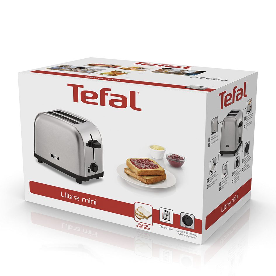 TEFAL TT330D30 Ultra Mini kenyérpirító inox kivitelben, 700 W – 5. kép