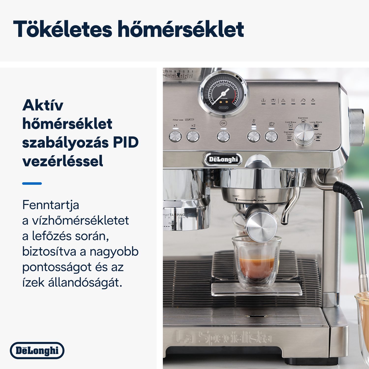 DE-LONGHI La Specialista Prestigio EC9555.M őrlős karos eszpresszó kávéfőző – 4. kép