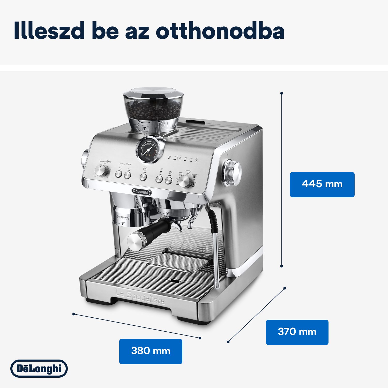 DE-LONGHI La Specialista Prestigio EC9555.M őrlős karos eszpresszó kávéfőző – 8. kép