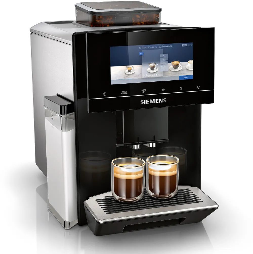 SIEMENS TQ903R09 EQ900 automata kávéfőző 19 bar nyomással, 6,8 hüvelykes TFT-kijelzővel, fekete – 2. kép