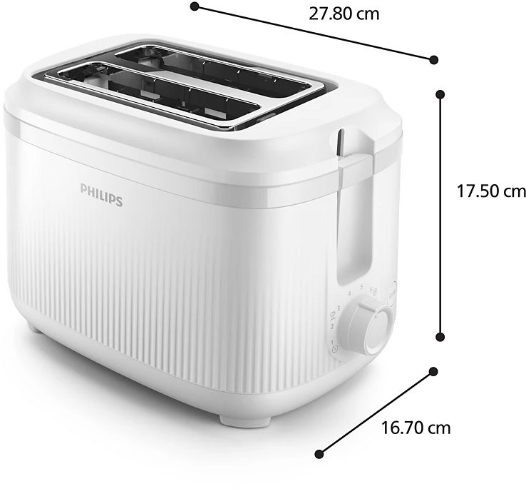 PHILIPS HD2511/00 900 W-os kenyérpirító 2 réssel és 8 pirítási fokozattal – 2. kép