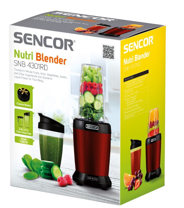 SENCOR SNB 4301RD Nutri turmixgép Tritan palackokkal – 3. kép
