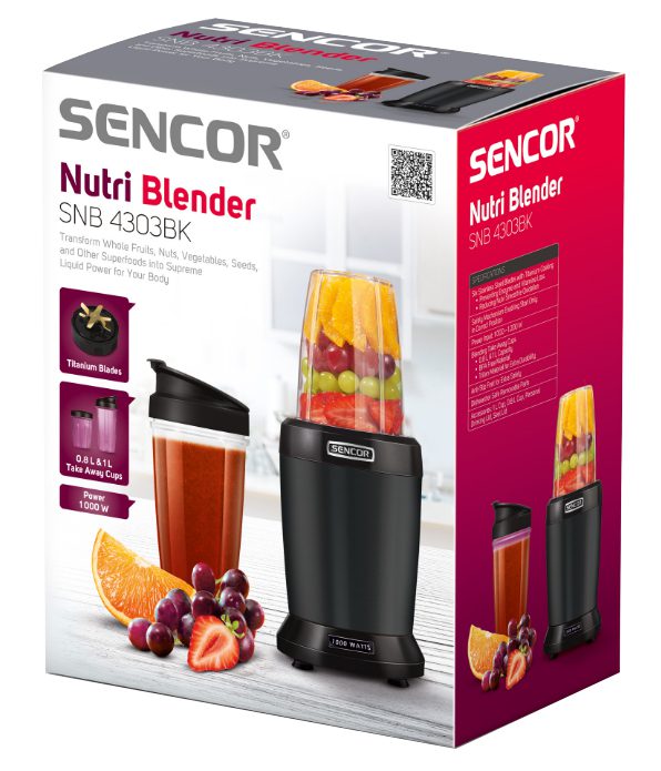 SENCOR SNB 4303BK Nutri turmixgép két Tritan palackkal – 3. kép