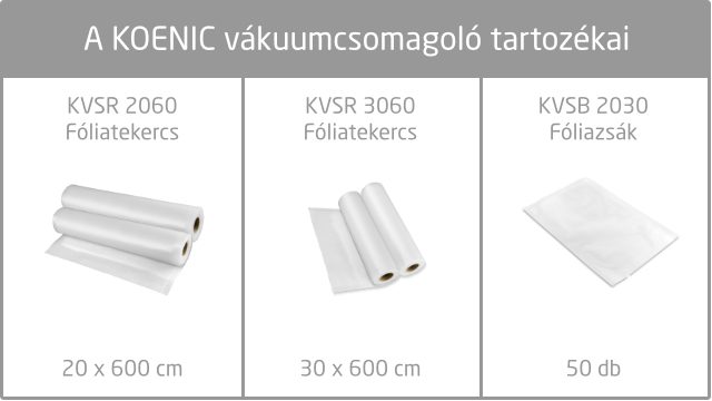 KOENIC KVS 3411 M vákuumcsomagoló vágási funkcióval – 7. kép