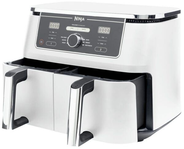NINJA AF400EUWH Foodi MAX Dual Zone 9,5 l-es fehér forrólevegős sütő