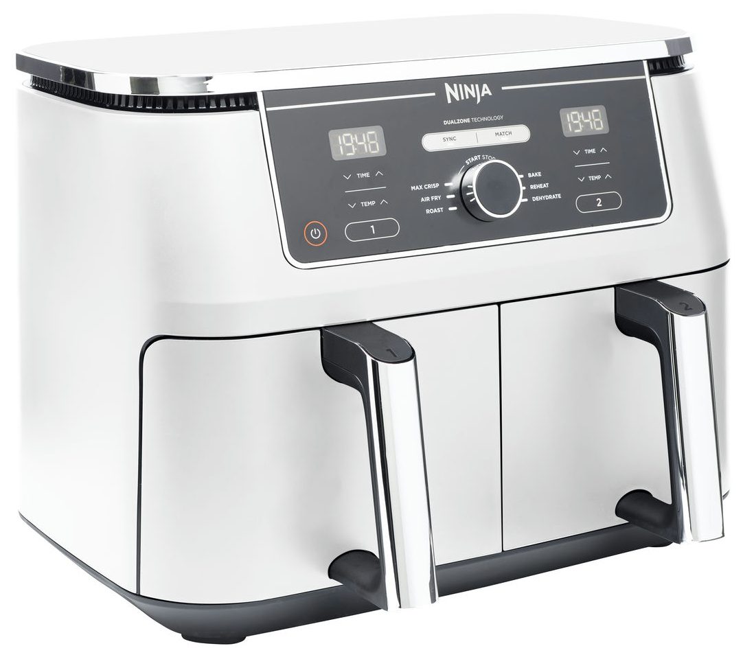 NINJA AF400EUWH Foodi MAX Dual Zone 9,5 l-es fehér forrólevegős sütő – 2. kép