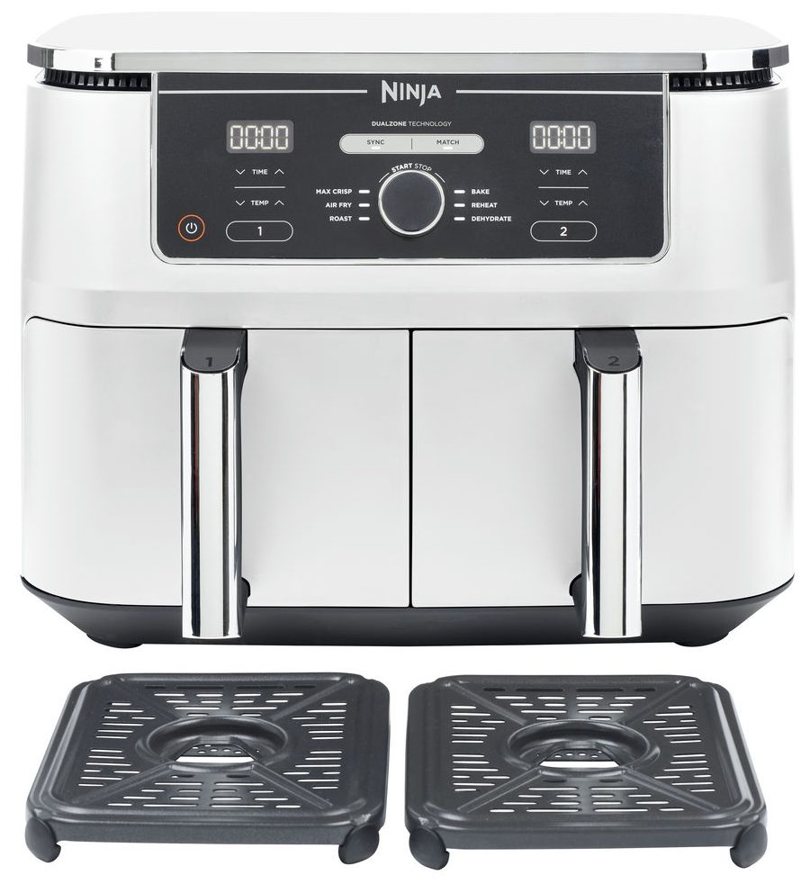 NINJA AF400EUWH Foodi MAX Dual Zone 9,5 l-es fehér forrólevegős sütő – 5. kép