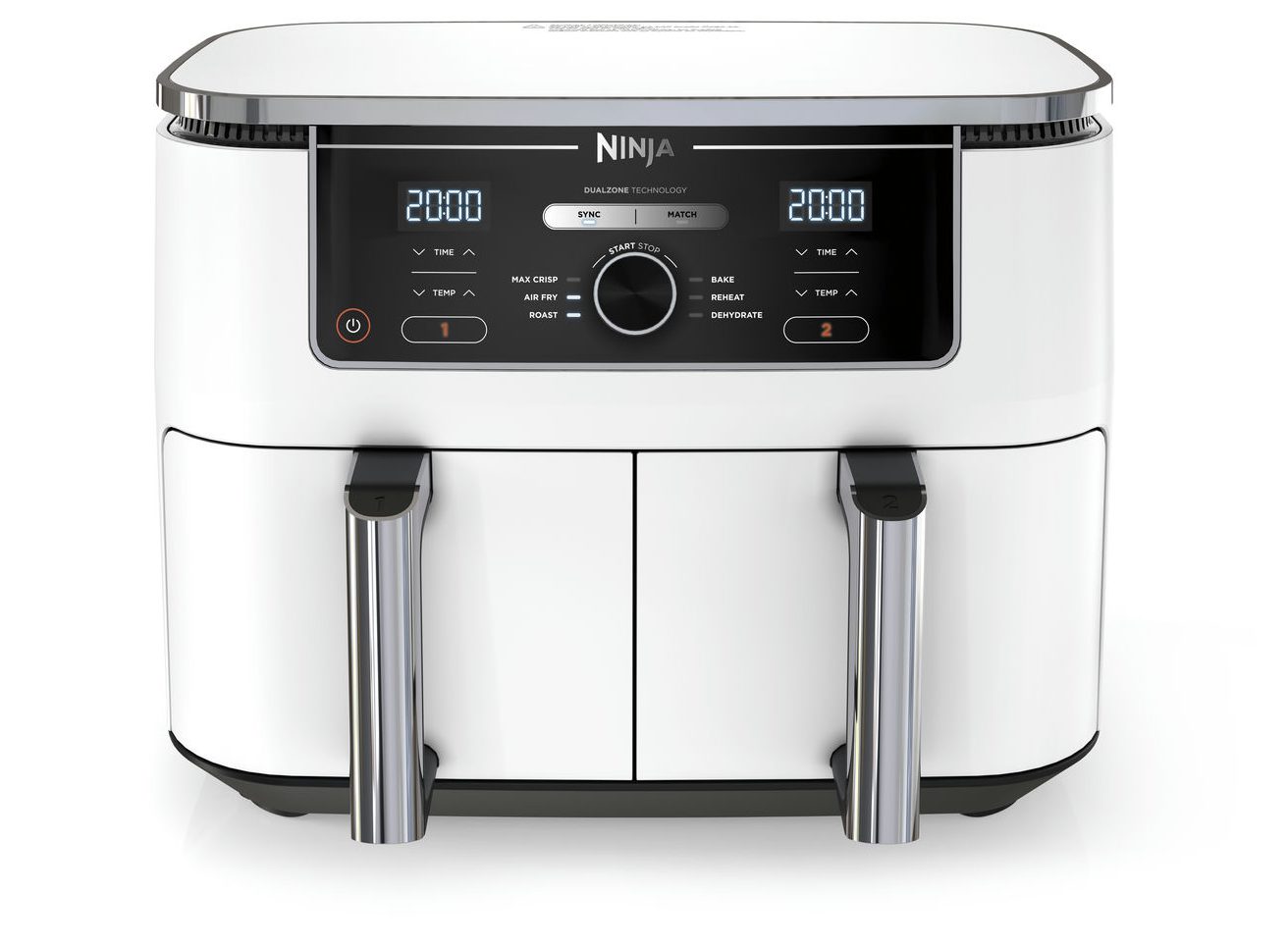 NINJA AF400EUWH Foodi MAX Dual Zone 9,5 l-es fehér forrólevegős sütő – 6. kép