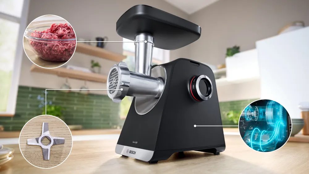 BOSCH MFWS650B MultiPower S6 húsdaráló 2100 W-os motorral és passzírozóval – 2. kép
