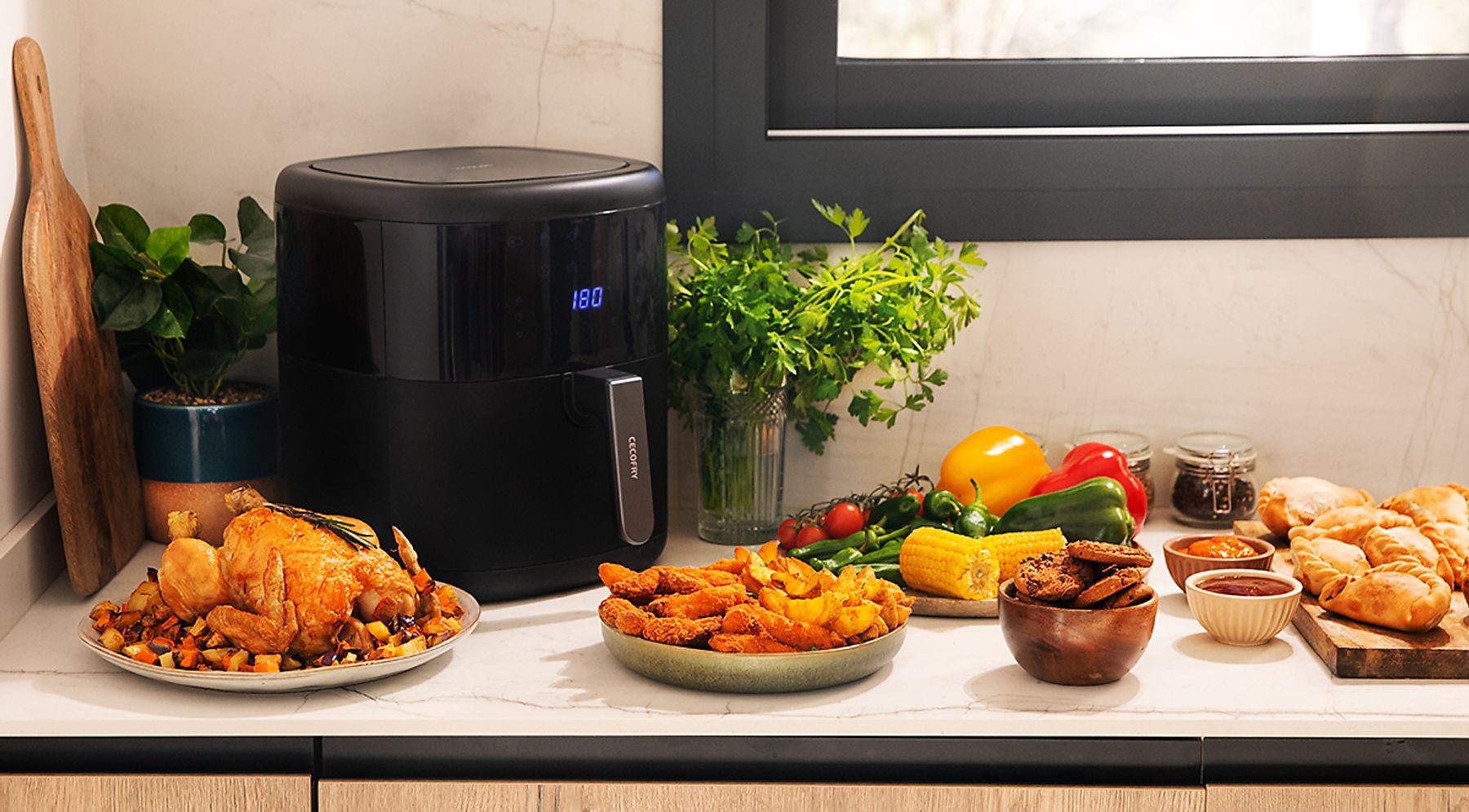 CECOTEC 4992 Cecofry Bombastik 6000 forrólevegős sütő 6 literes kosárral – 5. kép