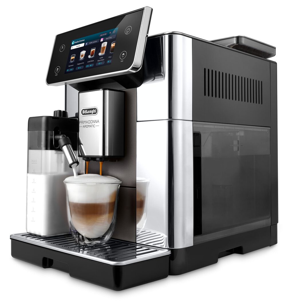 DE-LONGHI PrimaDonna Aromatic ECAM630.75.TSM automata kávéfőző tejtartállyal, titánium – 2. kép