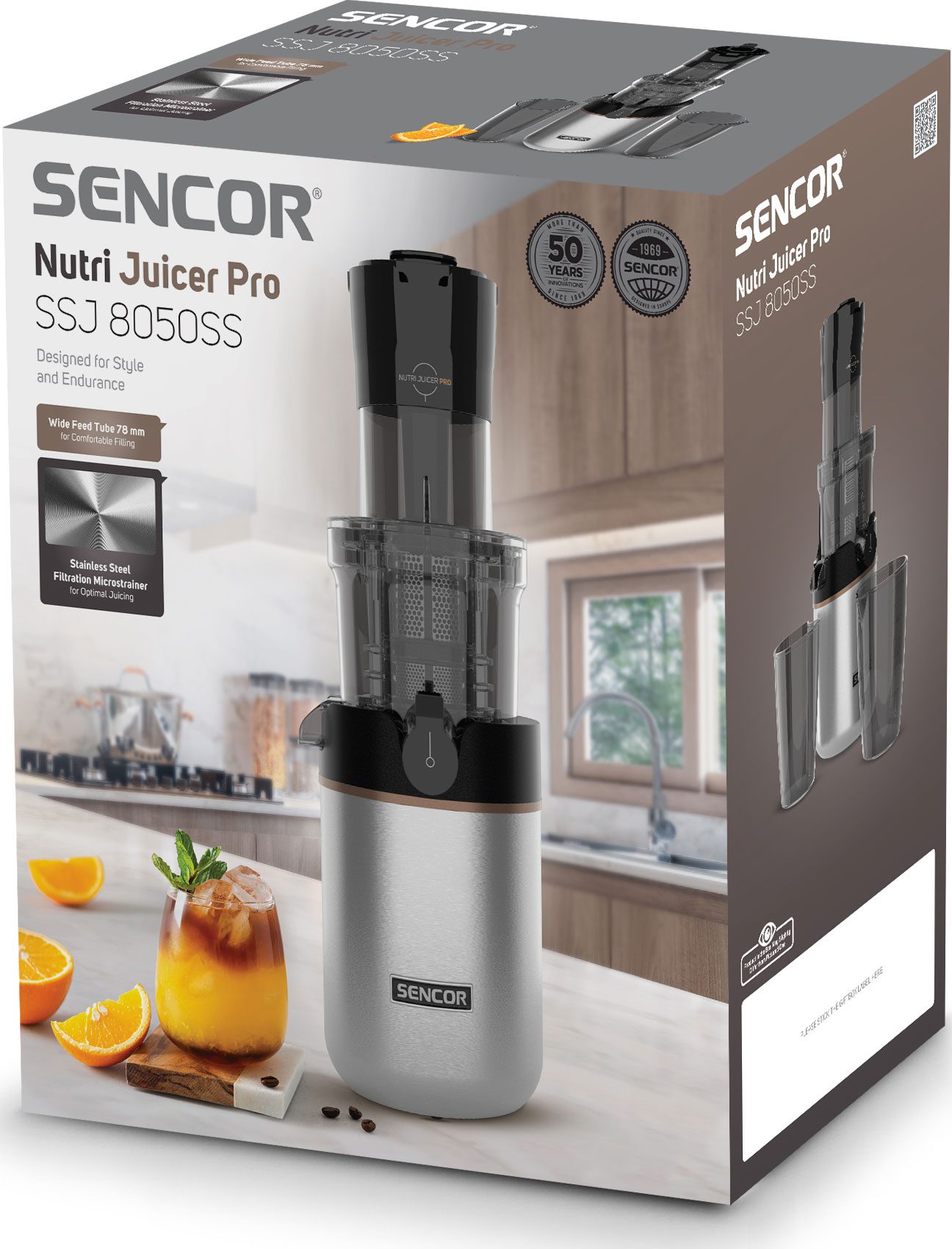 SENCOR SSJ 8050SS csigás gyümölcscentrifuga rozsdamentes acél burkolattal – 13. kép