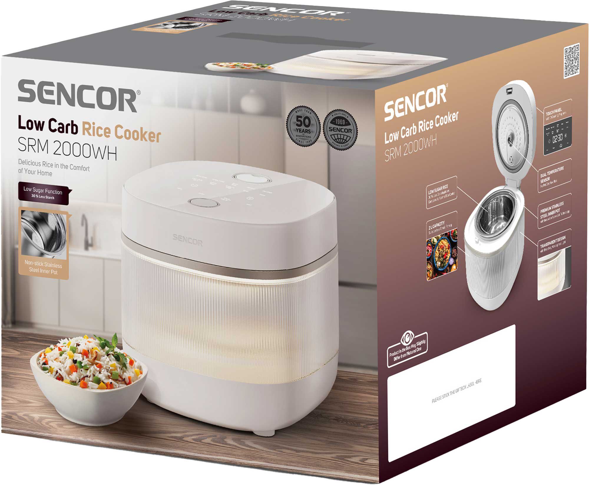 SENCOR SRM 2000WH Low Carb rizsfőző 2 literes kapacitással – 18. kép