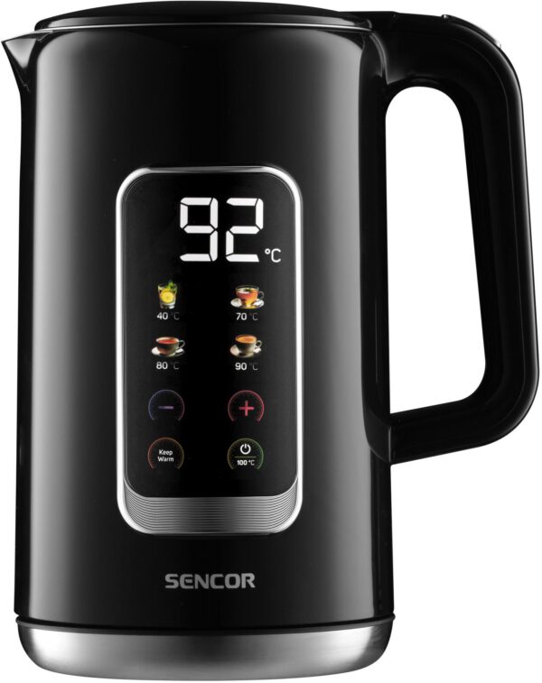 SENCOR SWK 0951BK duplafalú, hőfokszabályozós vízforraló, 1,7 l