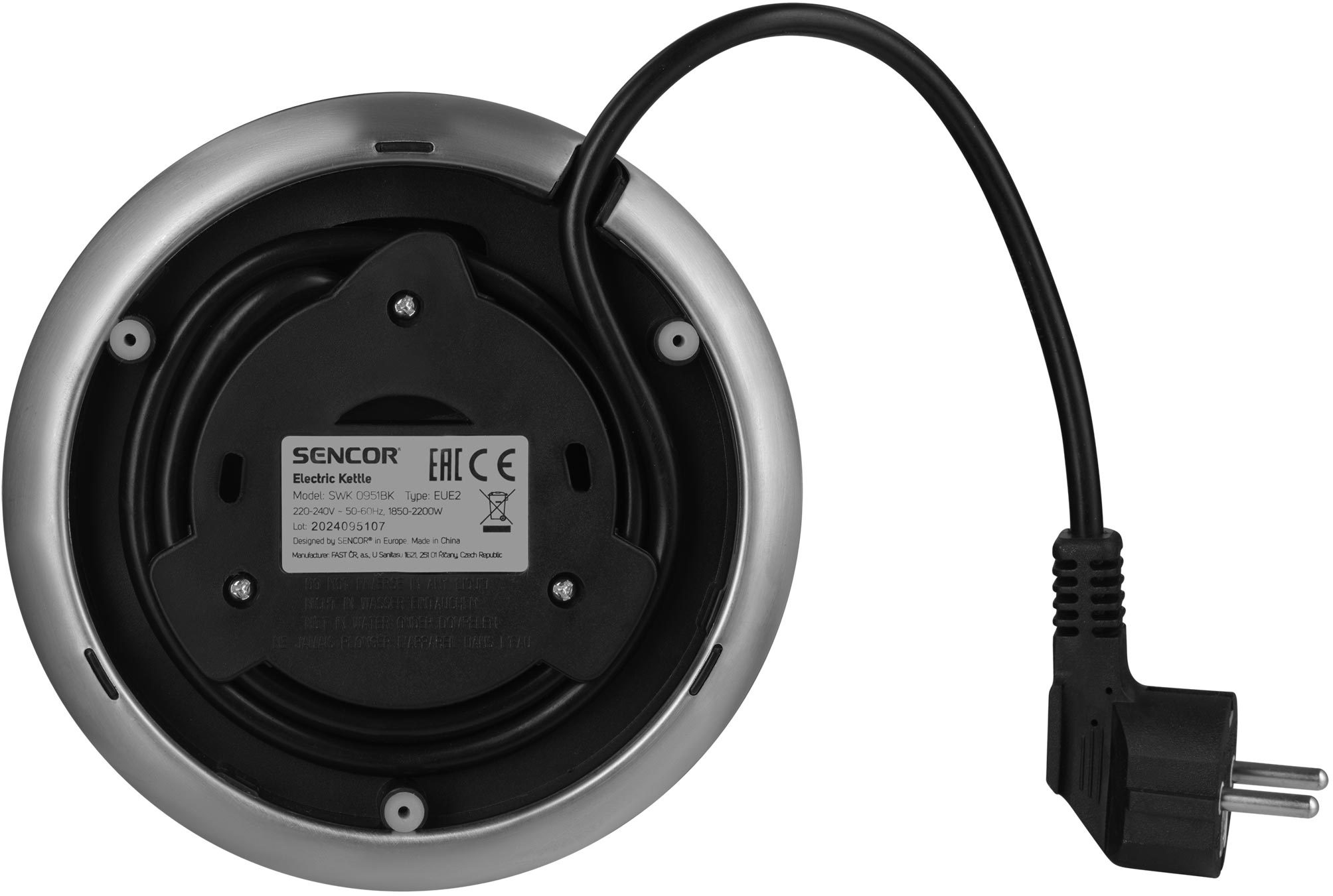 SENCOR SWK 0951BK duplafalú, hőfokszabályozós vízforraló, 1,7 l – 8. kép