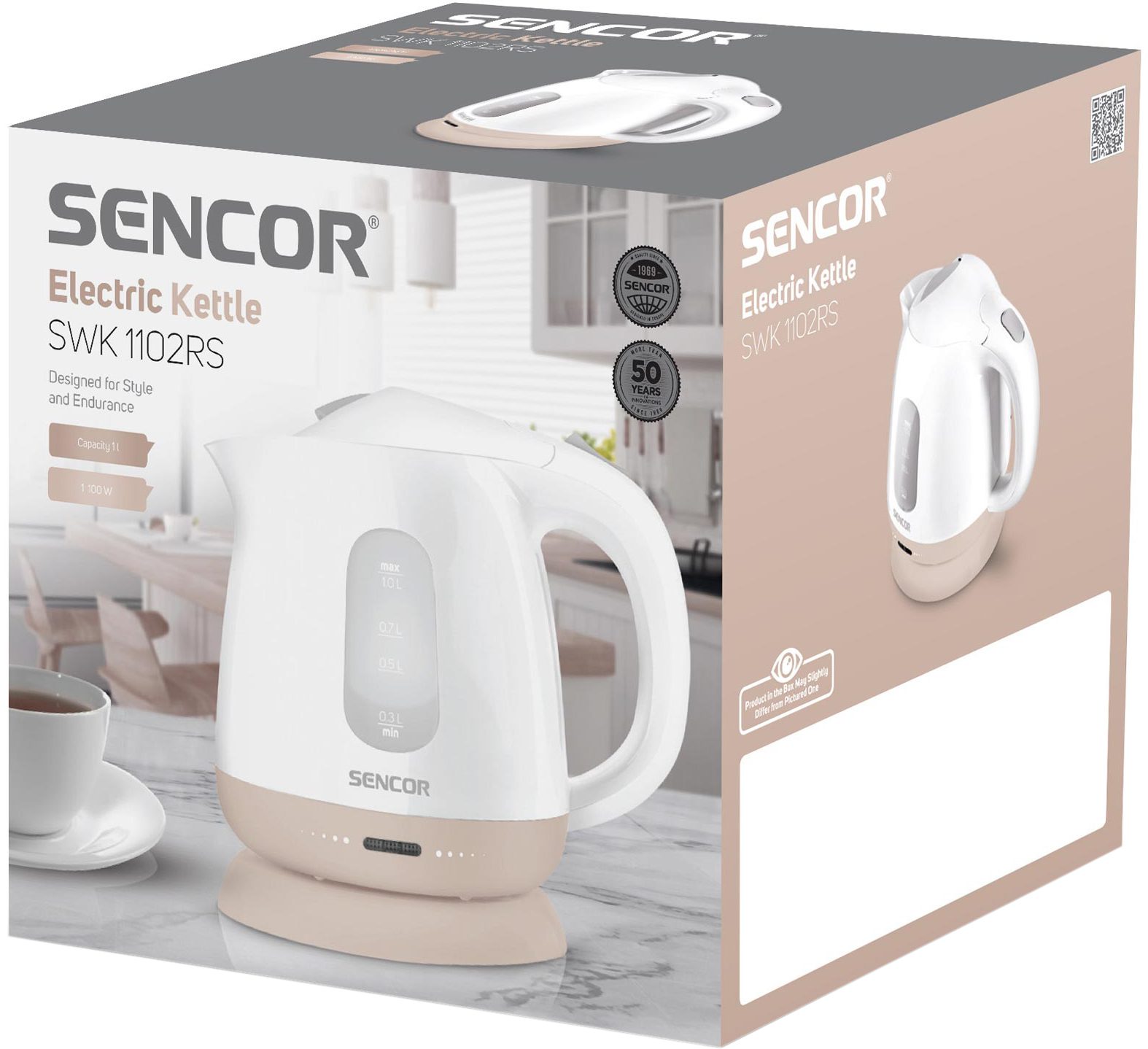 SENCOR SWK 1102RS 1 literes fehér-krém vízforraló – 12. kép
