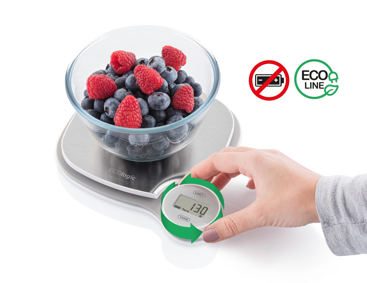 ETA ECOlogic 4770 9000 dinamós konyhai mérleg rozsdamentes acél felülettel – 3. kép